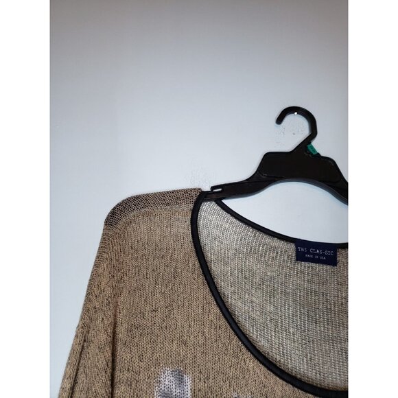 The Clas-sic Womens L Blouse Y2K Loose Knit Sheer NYC City Of Dreams Scoop Neck - Picture 4 of 6